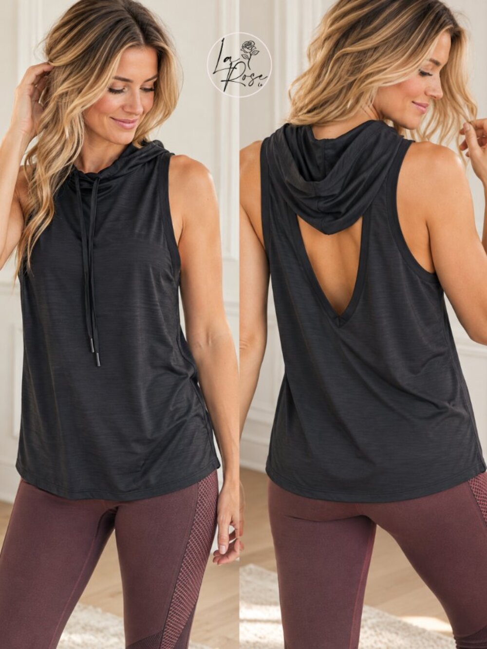 Heather Hoodie Muscle Active Tank